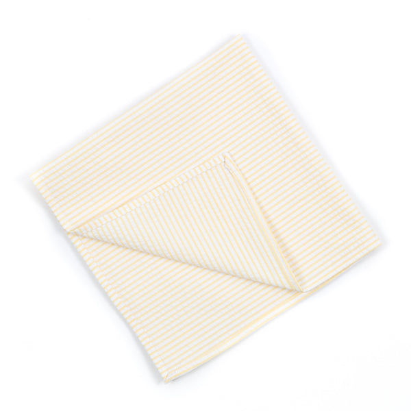 Yellow Seersucker Pocket Square