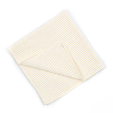 Yellow Seersucker Pocket Square