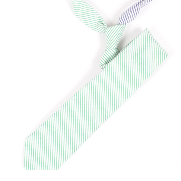 Green Seersucker Necktie