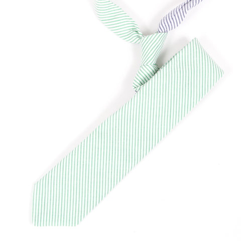 Green Seersucker Necktie
