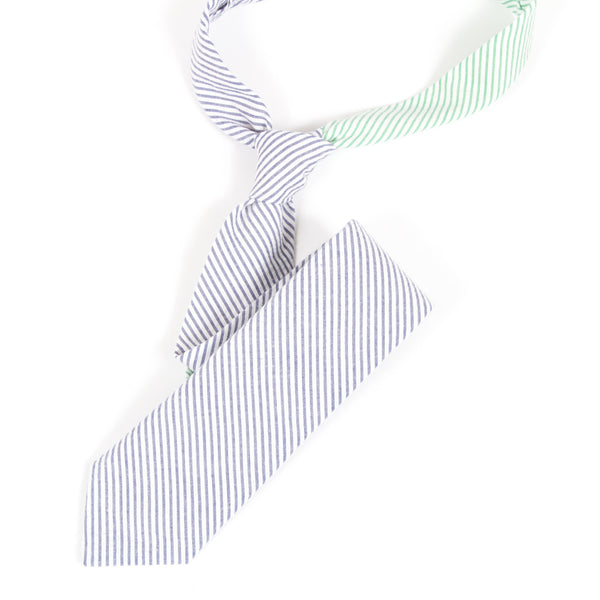 Navy Seersucker Necktie
