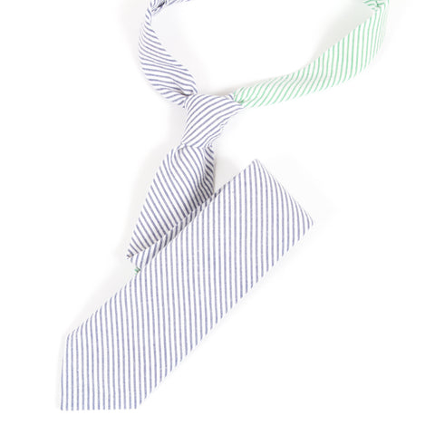 Navy Seersucker Necktie