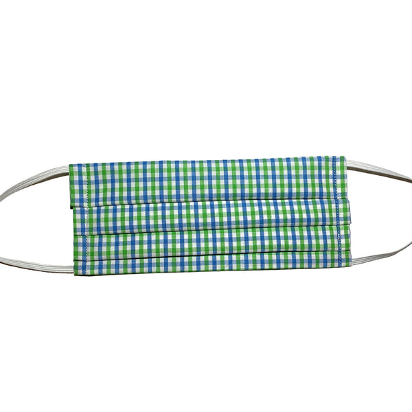 Blue and Green Gingham Mask