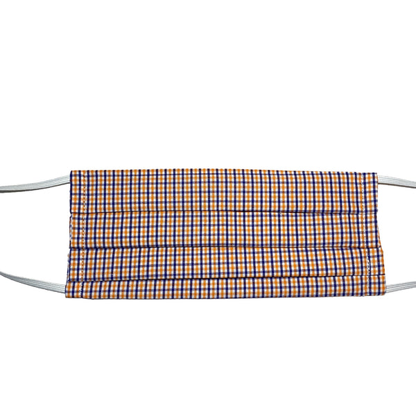 Orange and Navy Gingham Mask