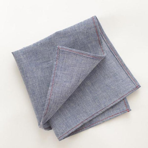 Blue Chambray Pocket Square