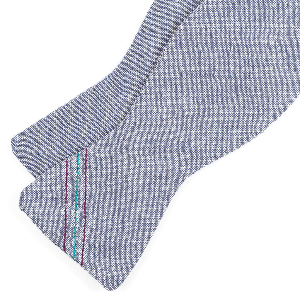 chambray blue tie