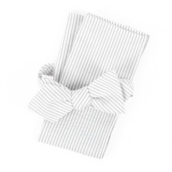 Gray Seersucker Pocket Square