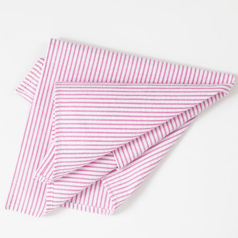 Pink Seersucker Pocket Square