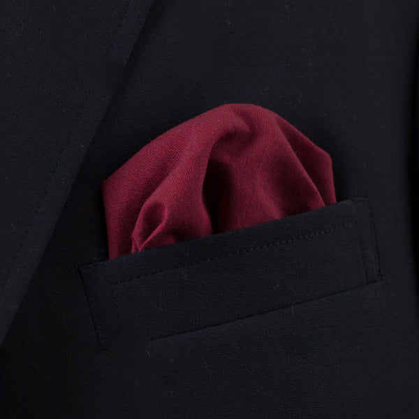 Cranberry Chambray Pocket Square