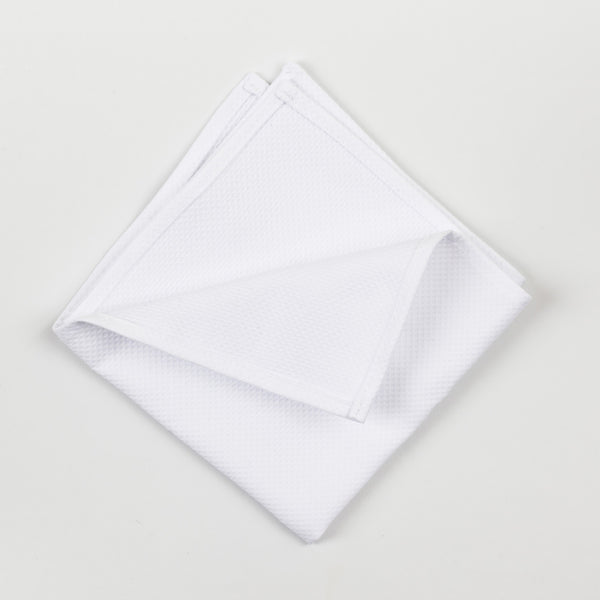 White Pique Pocket Square