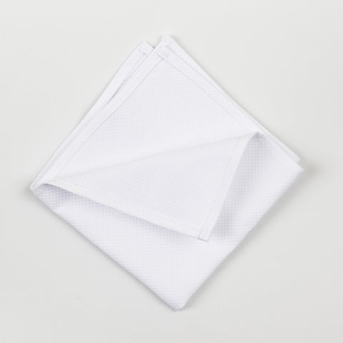White Pique Pocket Square