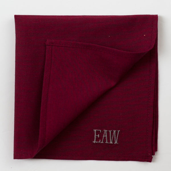 Cranberry Chambray Pocket Square